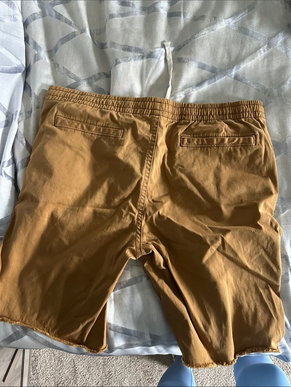 Arizona Jean Company Men's Mustard Brown Swim Board Shorts with White Drawstring
